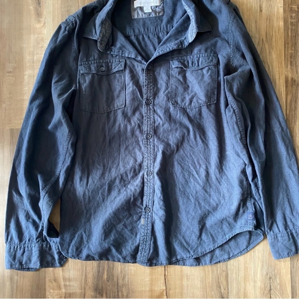 Calvin Klein Blue Button Down Dress Top - Men’s - Large - Relaxed Fit